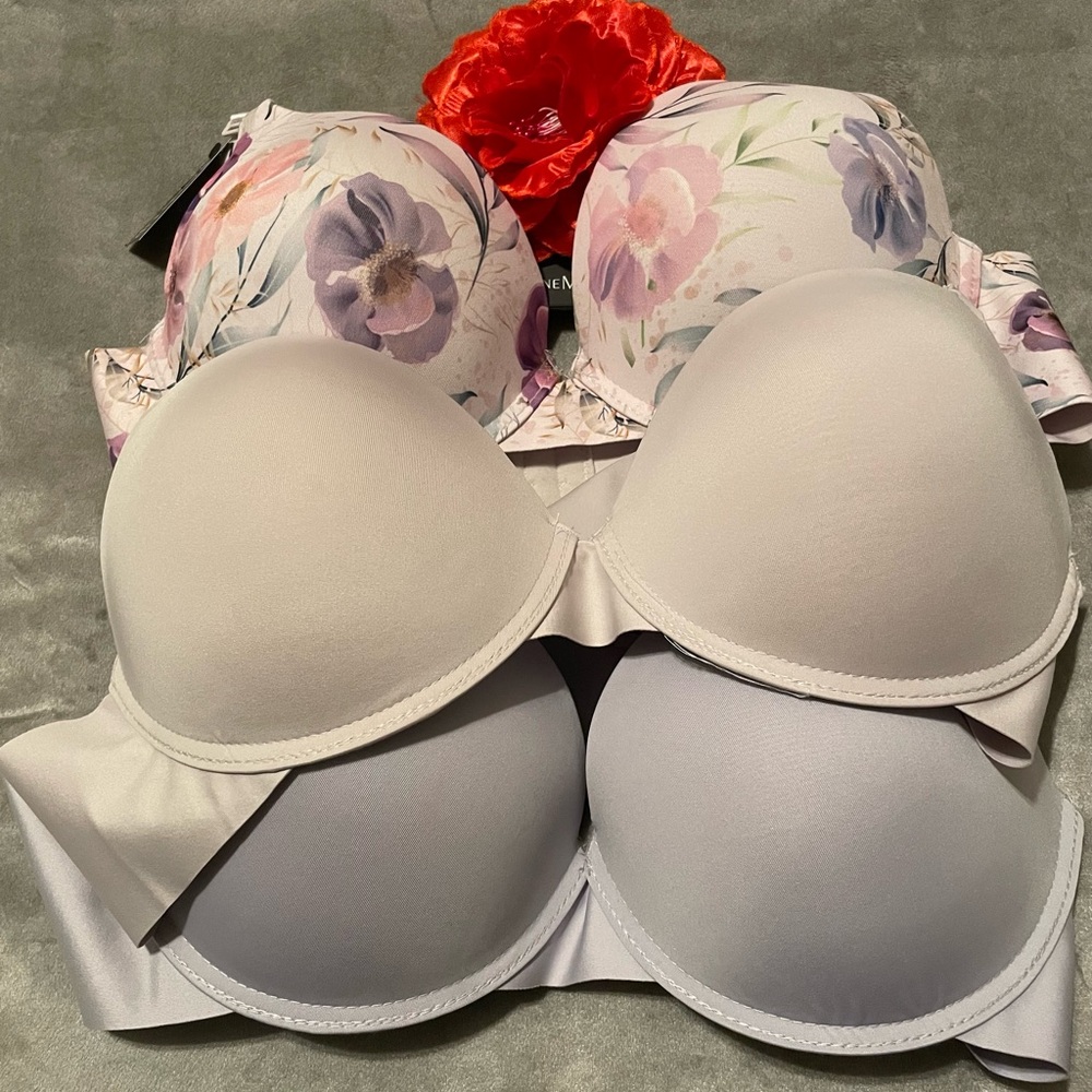 Catherine Malandrino 3 Pack Plus Size Push-up Bra - Size 44C - Picture 2 of 9